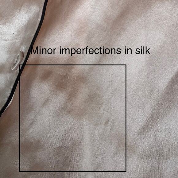 SilkSilky Pajama Set Sz Sm 2 Piece Button Up Pants Pastel Pink 200% Silk Luxury - Picture 15 of 16